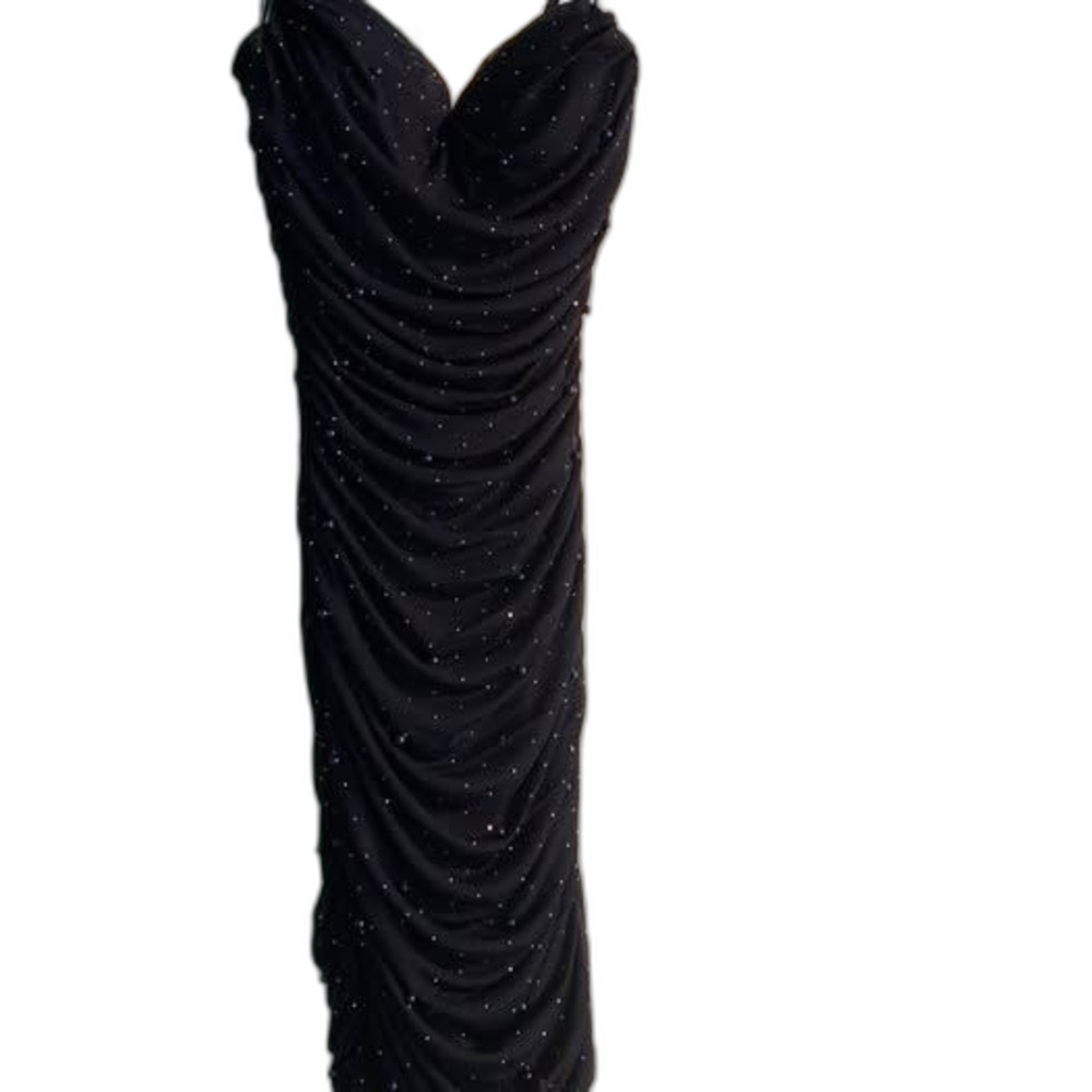Satin Formal Dress with beads, size Small